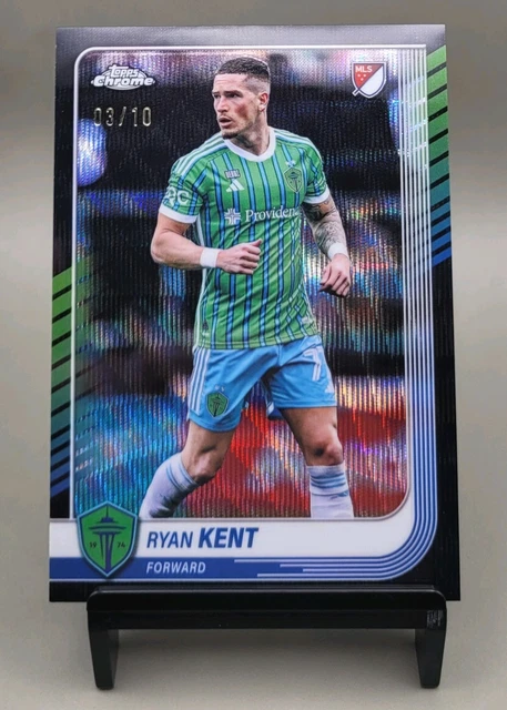 2025 Topps Chrome MLS Ryan Kent Black Wave Refractor 03/10 Seattle Sounders FC