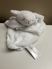 Angel Dear White Lamb Lovey Plush Security Blanket Knotted Corners Baby Sheep