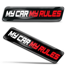 3D silicone sticker my car my rules doming emblem car motorcycle KS 144
