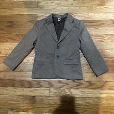 Janie And Jack Boys Brown Herringbone Lined Blazer 6