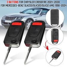 2x Key Remote Fob Case 3 Button For Chrysler Crossfire 2004 - 2008 Flip