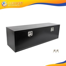 Black Iron For Truck Tractor Bed Storage Tool Box Case 2x Chains 60