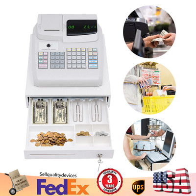Electronic POS Cash Register Drawer Box w/ Key,For Bills Coins Retail Restaurant