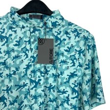NEW G/FORE Men's S Mapped Icon CAMO Tech Jersey Modern Spread Collar Polo 120