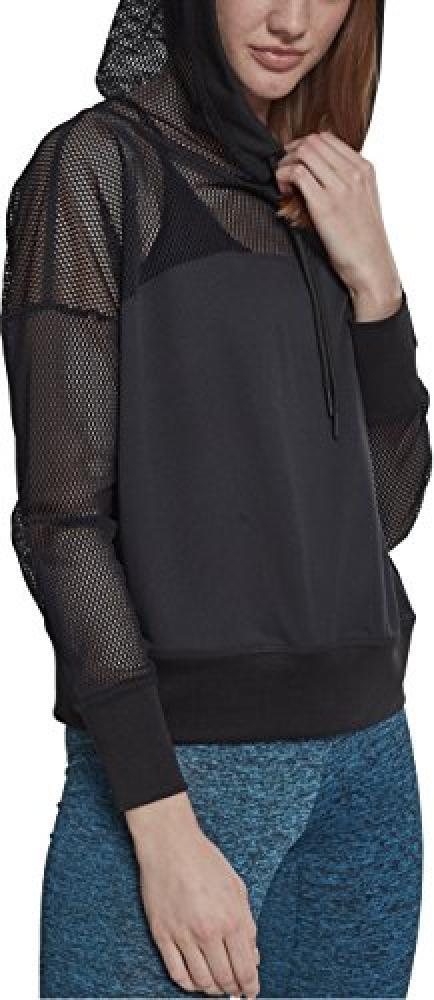 (TG. S) Urban Classics Ladies Mesh Hoody Felpa, Nero (Black 00007), S Donna - NU