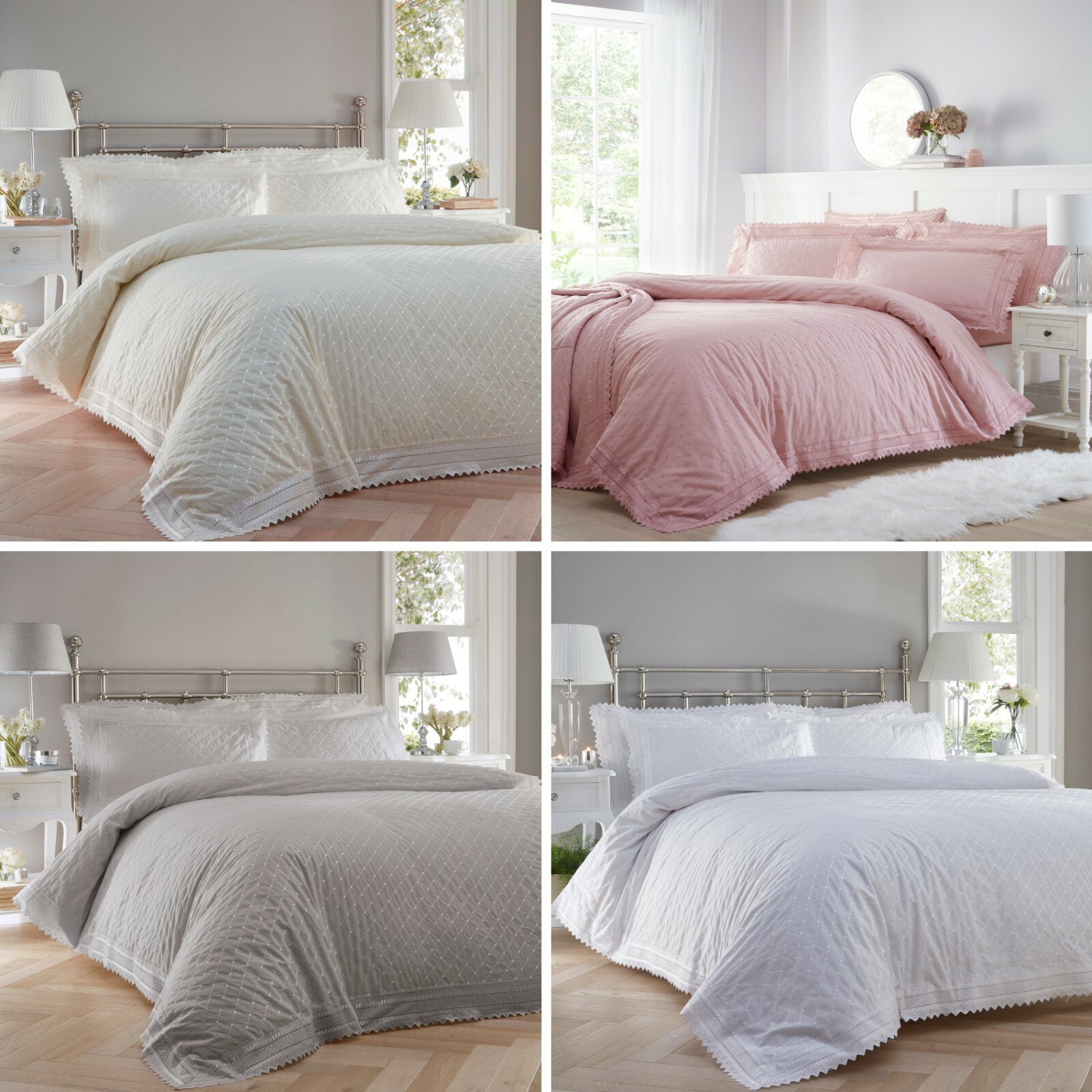 Balmoral Broderie Anglaise Duvet Cover Bed Sets or Pillowcases Bedding