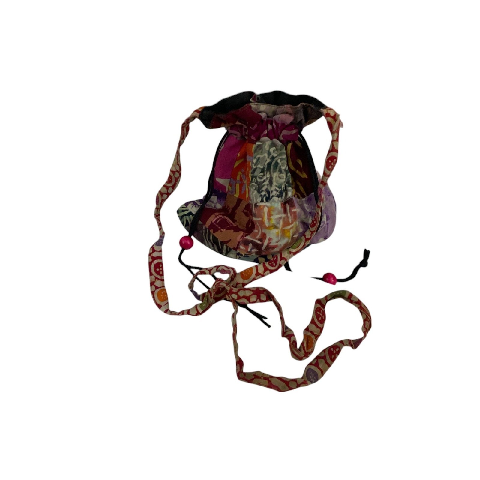 Handcrafted Patchwork Drawstring Pouch Colorful B… - image 10