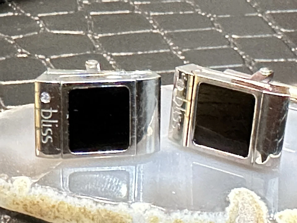 Bliss By Damiani Diamond & Spinel Men Cufflinks Signed Convertible Silver 5507 - Изображение 2 из 4