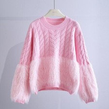 Maglione Chunky Da Donna Fodera Lunga Invernale Elegante Dolce