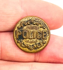 Antique Police Button by Superior Quality Coat Shirt Hat button