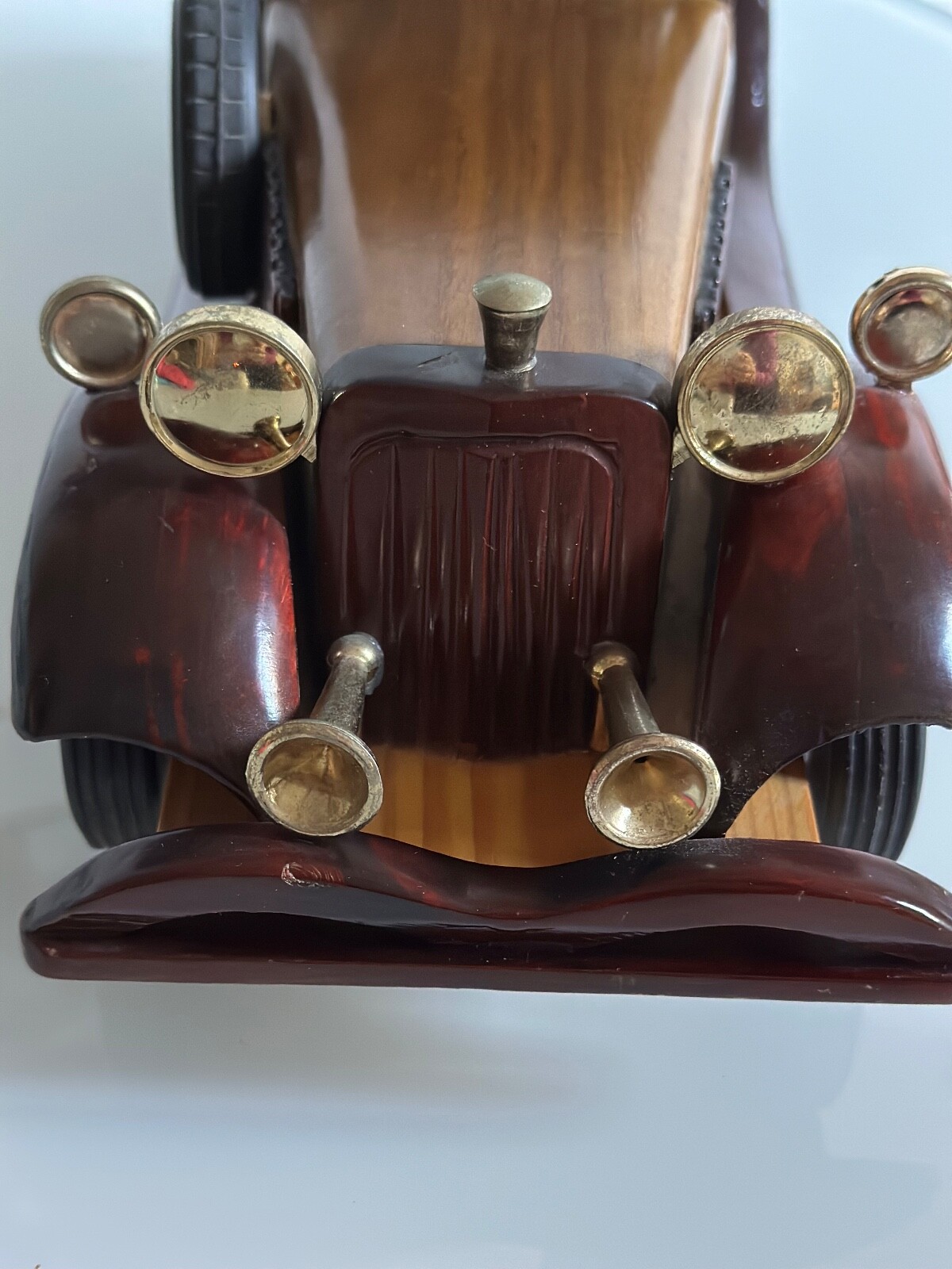 grande modello d'auto d'epoca (37x13x14 cm) in legno condizioni molto buone foto 6