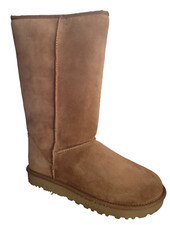 NEW UGG WOMENS CLASSIC TALL CHESTNUT ANIMAL PRINT FUR BOOTS SIZE 7, 8, 9, 10