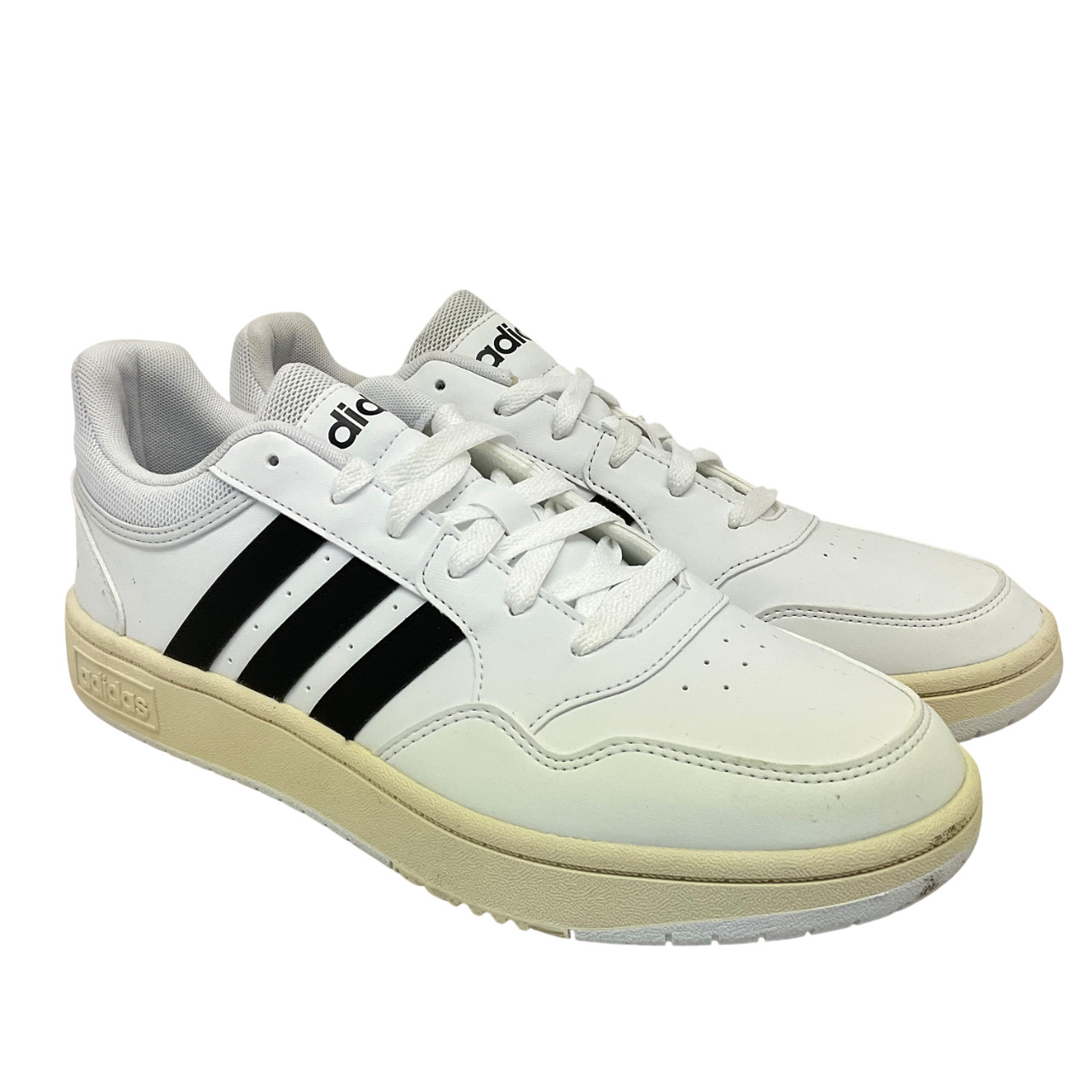 adidas Men's Low-Cut Hoops 3.0 Athletic Sneakers GY5434 White/Black Size 9.5M