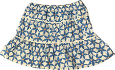 Lilly Pulitzer Girls Skirt , Blue Floral, w/Ruffle  RicRac SZ 3