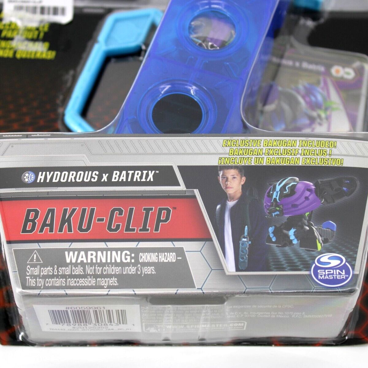 Bakugan Armored Alliance Blue Baku-Clip w/ Hydorous x Batrix Figure & Card  - NEW