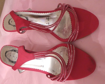 Debenhams Debut UK5 EU38 cerise pink satin strappy sandals with 3.5\