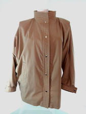 Vintage Pacer Womens Tan Poly Cotton Windbreaker Jacket Size 16