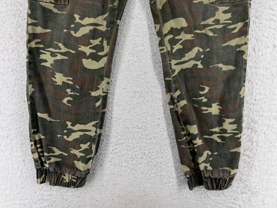 Beach Bros Pants Mens 32 Green Woodland Camo Jogger Cargo Elastic