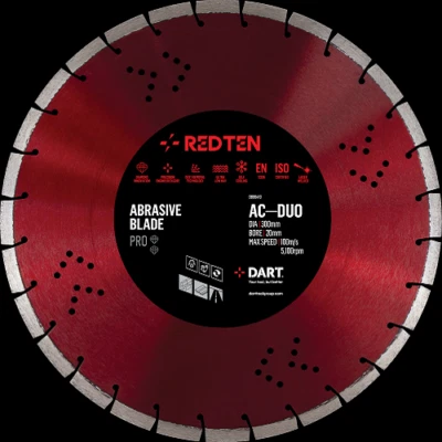Dart Concrete Diamond Blade 400mm Asphalt Abrasive Cutting Cuts Red Ten AC-DUO
