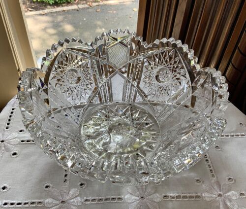 Empire Cut Glass American Brilliant Windsor Pattern 8" Bowl c. 1904-1910 - Picture 2 of 23