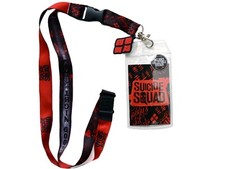 DC Comics Suicide Squad Harley Quinn Reversible Red/Black Keychain Lanyard - NWT