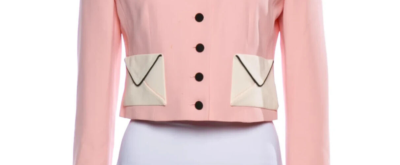 Moschino Lined Pink Envelope Pocket Jacket Blazer US Sz 10 ivory
