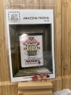 Brandneu Rosewood Manor Amazing Friend SM-008 Kreuzstichkarte und Knöpfe