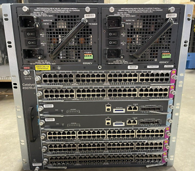 Cisco Catalyst WS-C4507R+E Chassis Rack-Mountable 7x Cards, 2x Power Supply, Fan