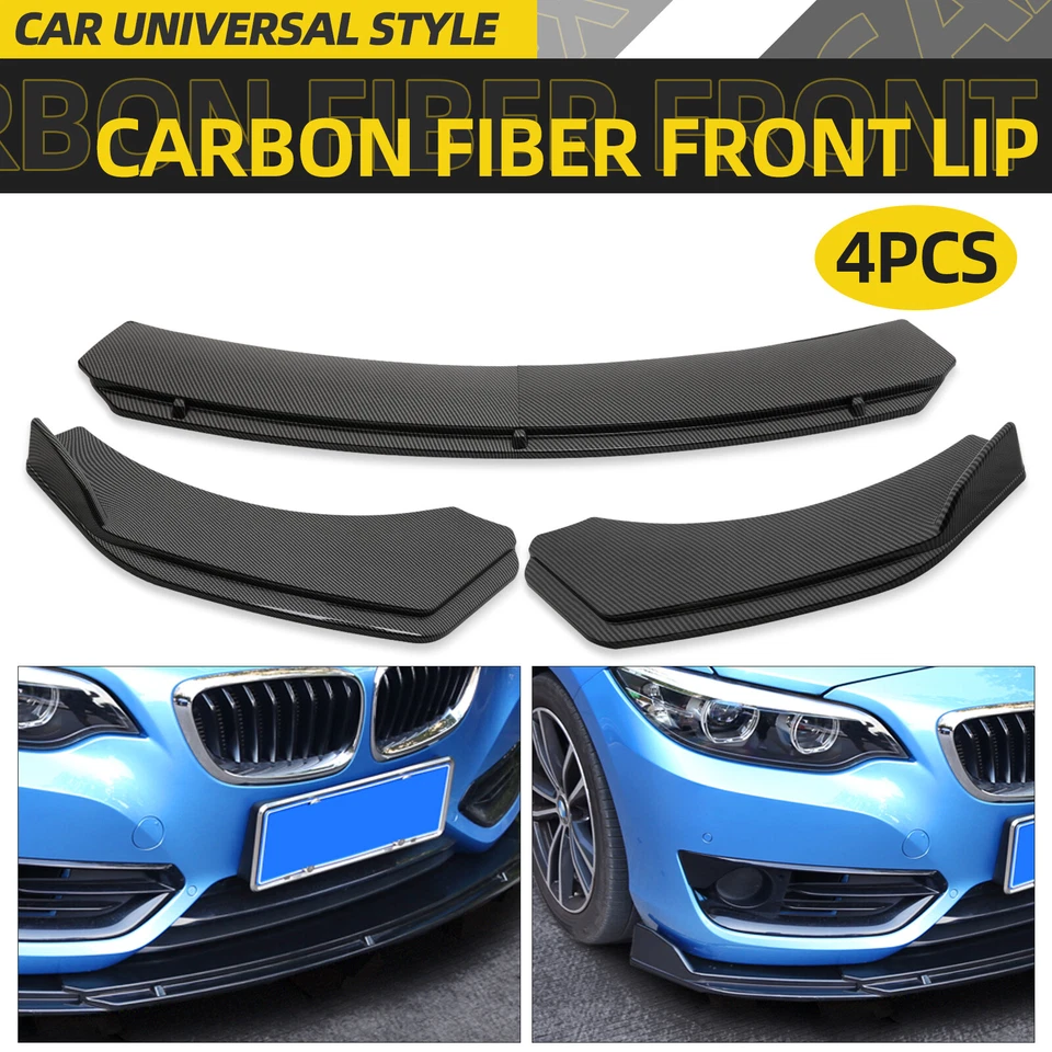 Carbon Look Front Bumper Lip Splitter + 86.6" Side Skirt  For Nissan 300zx 350z - Image 3 of 4