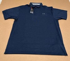 Under Armour Heat Gear The Playoff Men's Golf Polo in Navy Blue XL