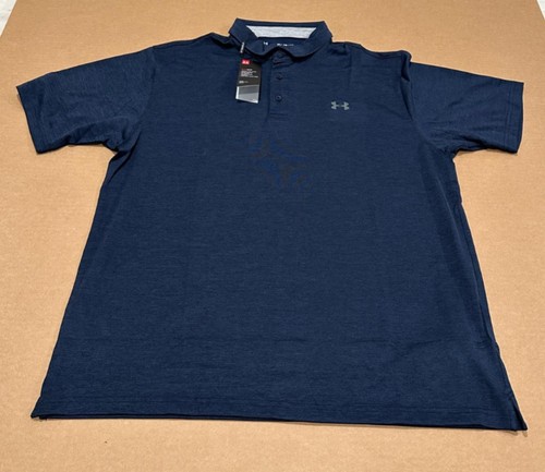 Under Armour Heat Gear The Playoff Men's Golf Polo in Navy Blue XL