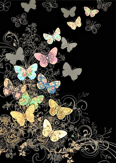Butterfly Flight Foil Embossed Blank Card by Bug Art Birthday Celebrations