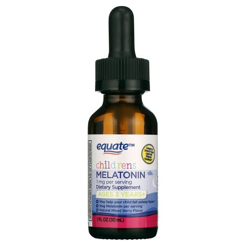 Equate Children’s Melatonin Liquid, Sleep Aid Supplement,1 fl oz - Picture 2 of 3