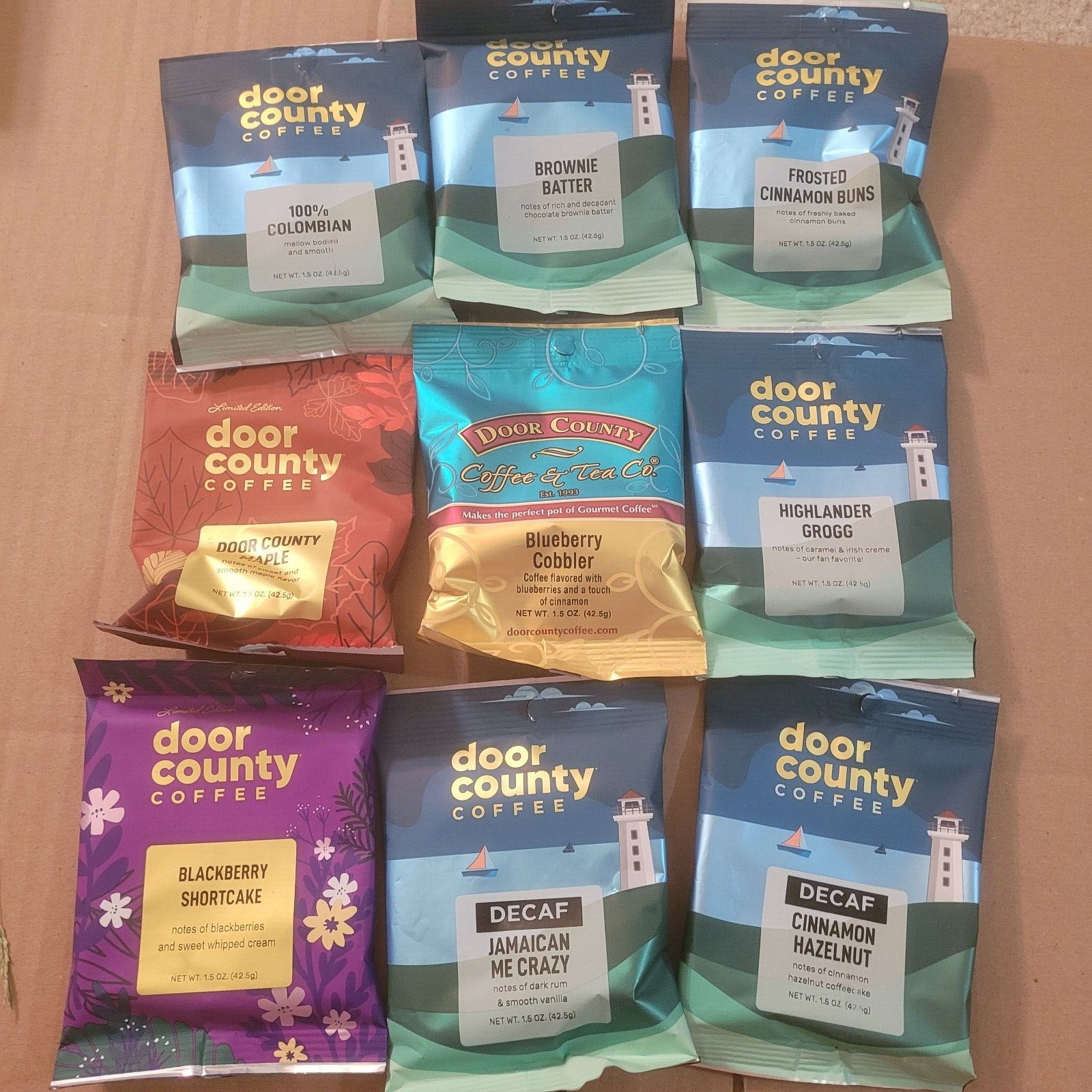 Gourmet Flavored Ground Coffee Variety Sampler Pack - 9 Unique Coffees Roasted