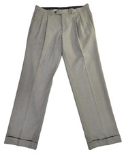 Lauren Ralph Lauren Dress Pants Men's 34x30 Beige Poly-Rayon Pleated Cuffed