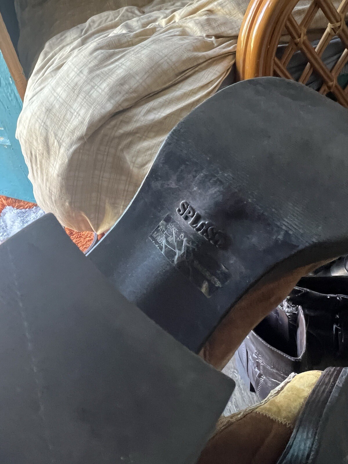 Splash Patchwork Square Toe 90s Boots - image 5