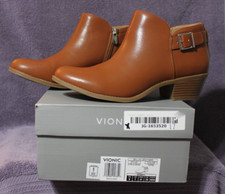 JOY MILLIE LEATHER ankle boots VIONIC color Toffee Size 9 wide NIB