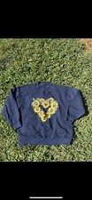 Vintage 1990s Floral Heart Sweatshirt Womens 2XL Large Daisy Blue