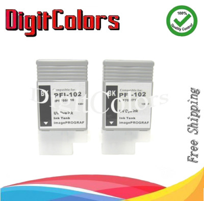 2 Black PFI-102 Ink Tank for Canon IPF500 IPF510 IPF600 IPF605 IPF610 IPF710