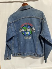 Vintage Hard Rock Cafe Cancun Denim Jean Trucker Jacket Unisex Size Small