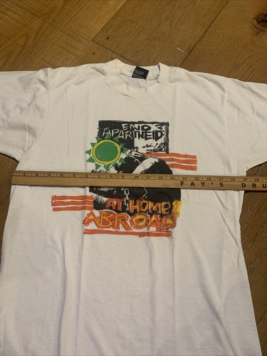 Vintage Rare End Apartheid At Home & Abroad Activism T Shirt Single Stitch Large - Picture 6 of 9