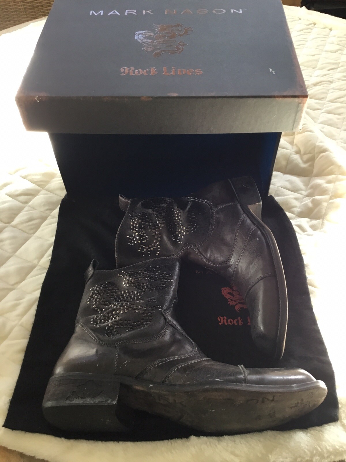 Mark Nason Mens Boots 10 Brown with Rimestones Gem
