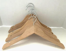 Children's TOPIA Natural Wooden Hangers Lot of 5 Infant Toddler Kids