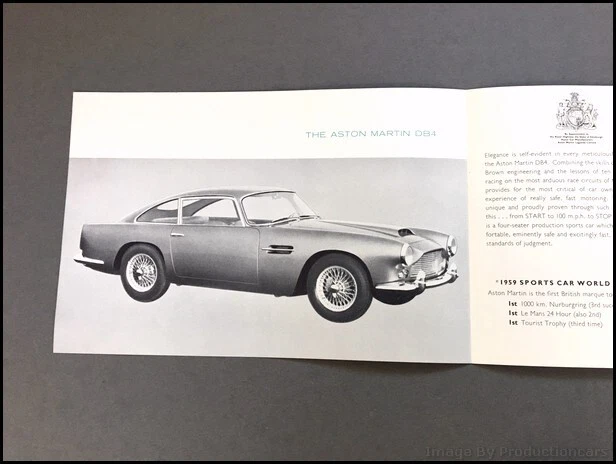 1962 Aston Martin DB4 Vintage Car Sales Brochure Folder Foto 2 de 4