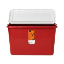 Sharps Containers, Red, Hinged Top Lid, 8 Gal., Each