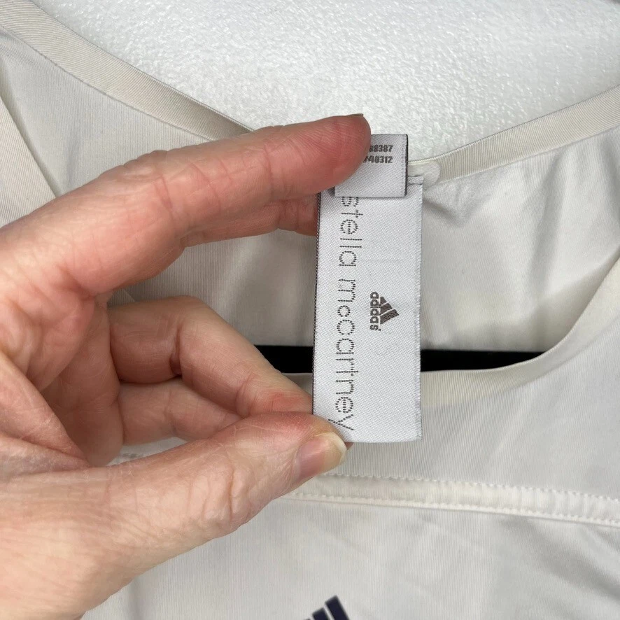 Adidas Stella McCartney Mujer Tanque XS Blanco Correr Adizero Floral Espalda Corredora Deportes Foto 4 de 4