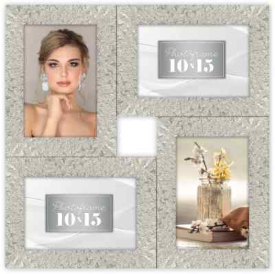 ZEP Orion Collage-Fotorahmen Silber   4 Bilder im Format 10x15 cm