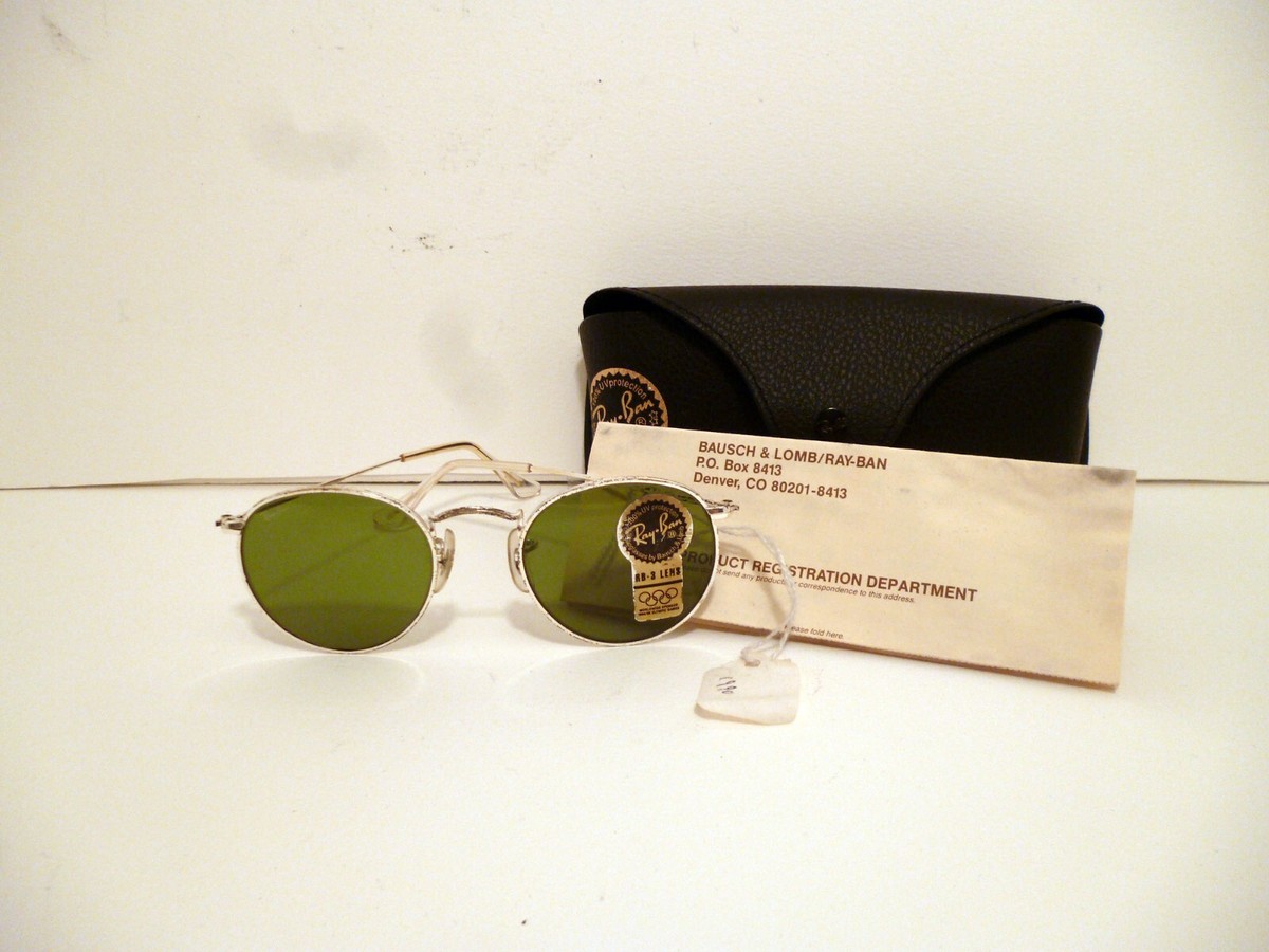 Ray-Ban W1866 WUAS Round Sirver Fullrim 90 s RB- Lens Sunglasses USA 2708