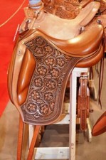Brand English Professional Dressage Hand Carved Leather Saddle 16"