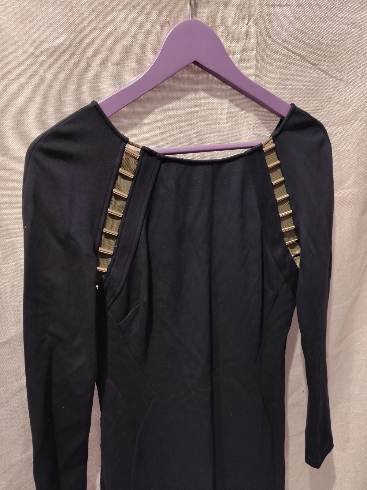 Abito Versace blu navy non indossato con etichette taglia EUR 44 autenticato